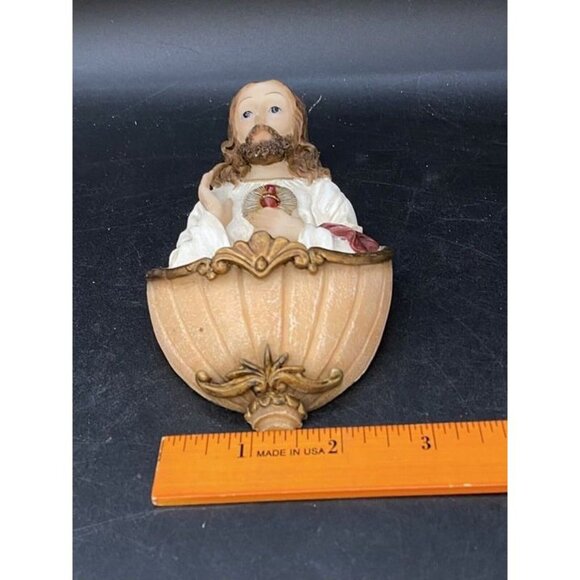 Jesus Florentine Collection Holy Water 6” Font Resin Material - Picture 6 of 6